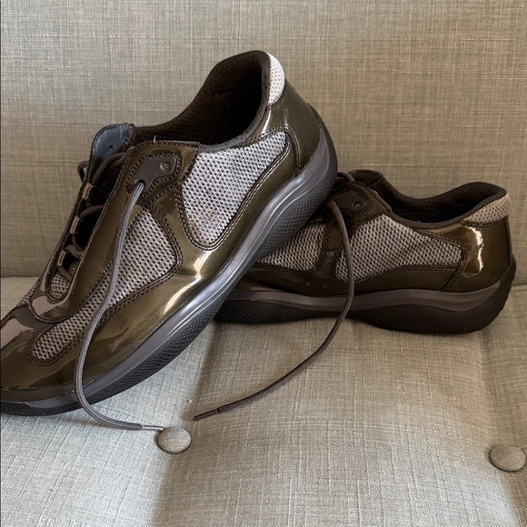 Prada Women’s America’s Cup Sneakers - Olive - Size 40/US 10 - Picture 6 of 7